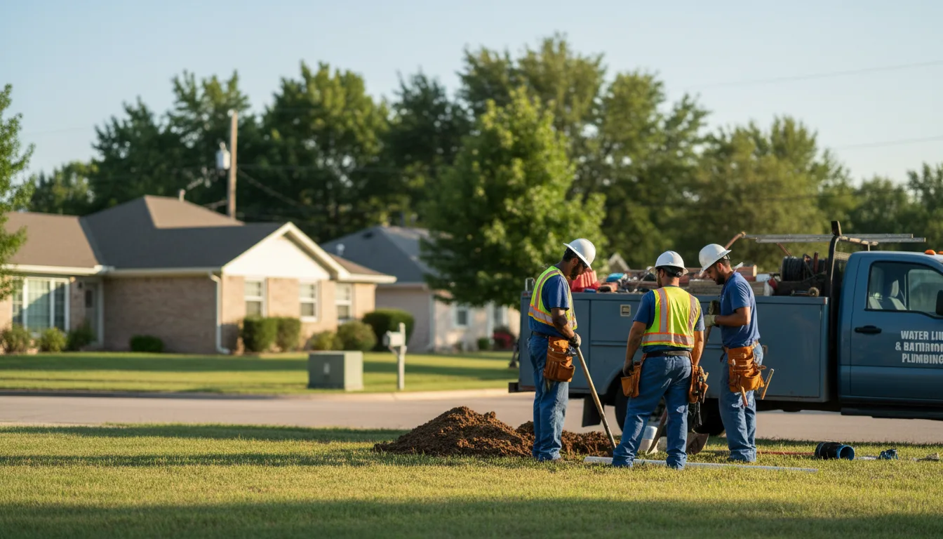 Residential water line and bathroom plumbing service in Lenorah, TX